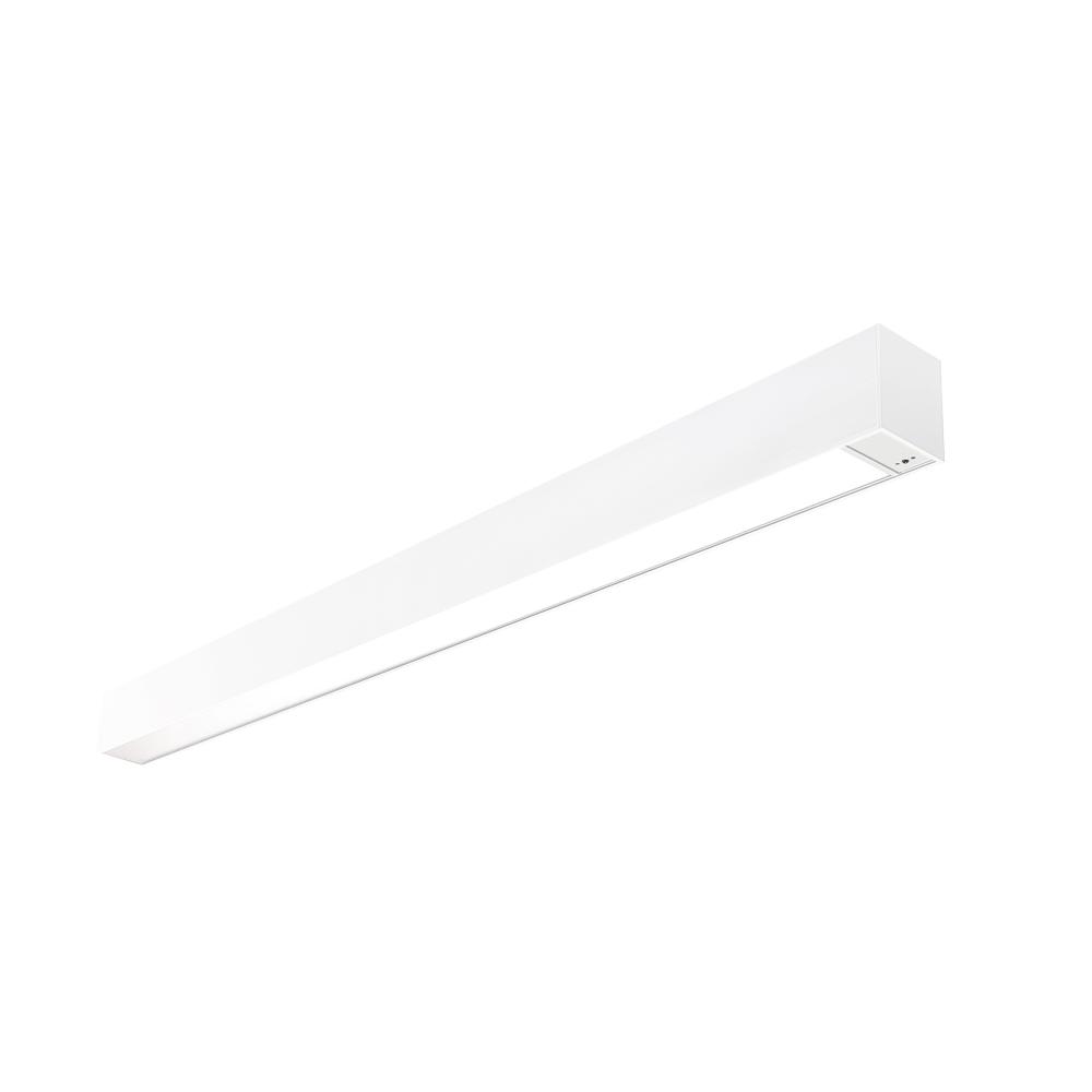 4' L-Line LED Indirect/Direct Linear, 6152lm / Selectable CCT, White Finish, with EM & Motion