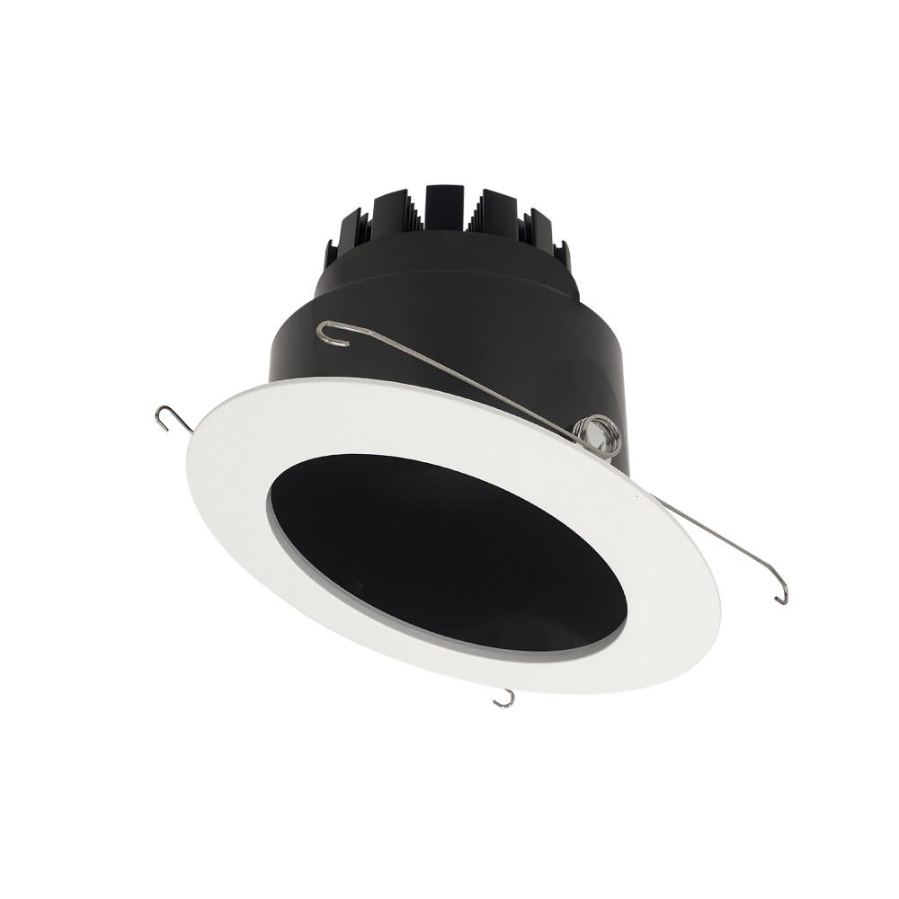 6" Marquise III Round Slope Reflector, 900lm, 2700K, Flood Optic, Black Reflector/White Flange