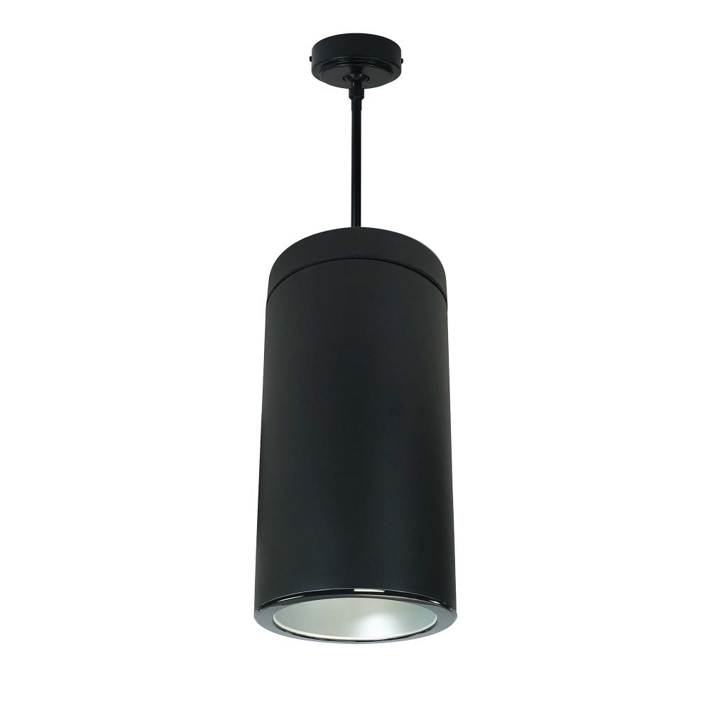 6" Sapphire III Pendant Mount Black Cylinder, Haze Reflector/Black Flange, 120V; Phase Dimming,