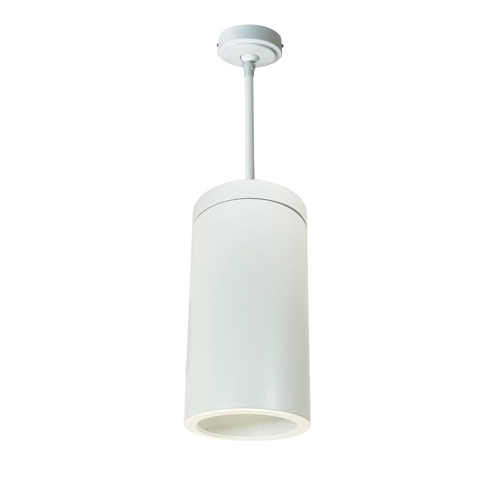 6" Sapphire III Pendant Mount White Cylinder, Matte Powder White Reflector/Matte Powder White