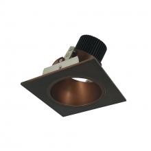 Nora NIO-4SD50XBZ - 4" Iolite LED Square Adjustable Reflector with Round Aperture, 800lm / 14W, 5000K, Bronze