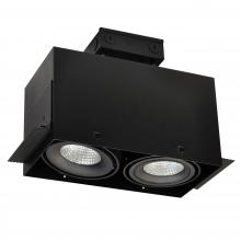 Nora NMRTLG-12D6L1940SB - LED Trimless 2-Head MLS Housing, 30W / 2100lm per Head, 4000K, 16-Degrees Spot, Black, 120-277V