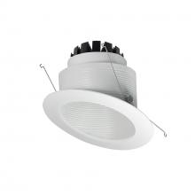 Nora NRM3-6S2L227FW - 6" Marquise III Round Slope Baffle, 1200lm, 2700K, Flood Optic, White Baffle/White Flange