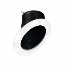 Nora NTM-617/45B - 6" Super Sloped Baffle Trim, Black Baffle / White Flange