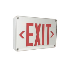 Nora NX-617-LED/R-CC - LED Self-Diagnostic Wet/Cold Location Exit Sign w/ Battery Backup, White Housing w/ 6" Red