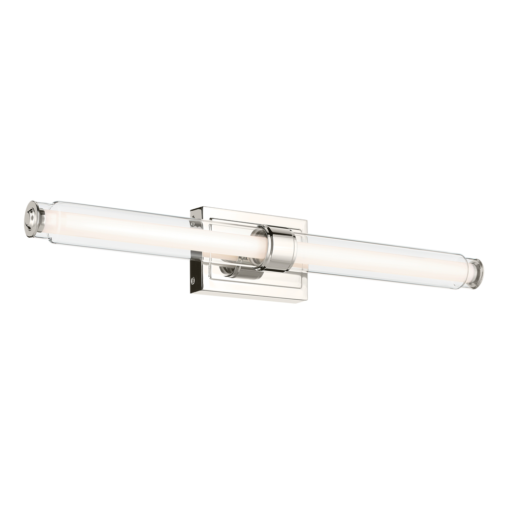 Laurene 31" Linear Bath Bar Large LED with Clear Glass in Chrome