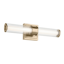 Kichler 55195CPZLED - Laurene 18.5" Linear Bath Bar Small LED with Clear Fluted Glass in Champagne Bronze