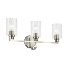 Kichler 55226NIFLU - Gioe 24.25" 3-Light Vanity Light with Clear Fluted Glass in Brushed Nickel