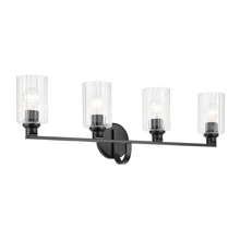 Kichler 55227BKFLU - Gioe 32.25" 4-Light Vanity Light with Clear Fluted Glass in Black