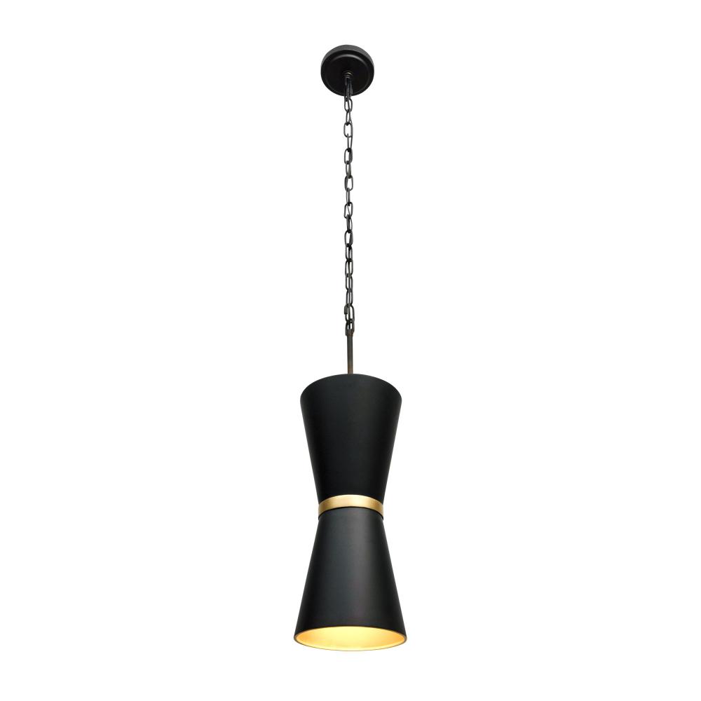 Mad Hatter 2-Lt   Pendant - Matte Black/French Gold