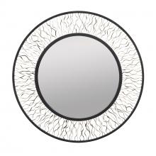 Varaluz 380MI30AMBFG - Estela 30-in Round Wall Mirror - Matte Black/French Gold