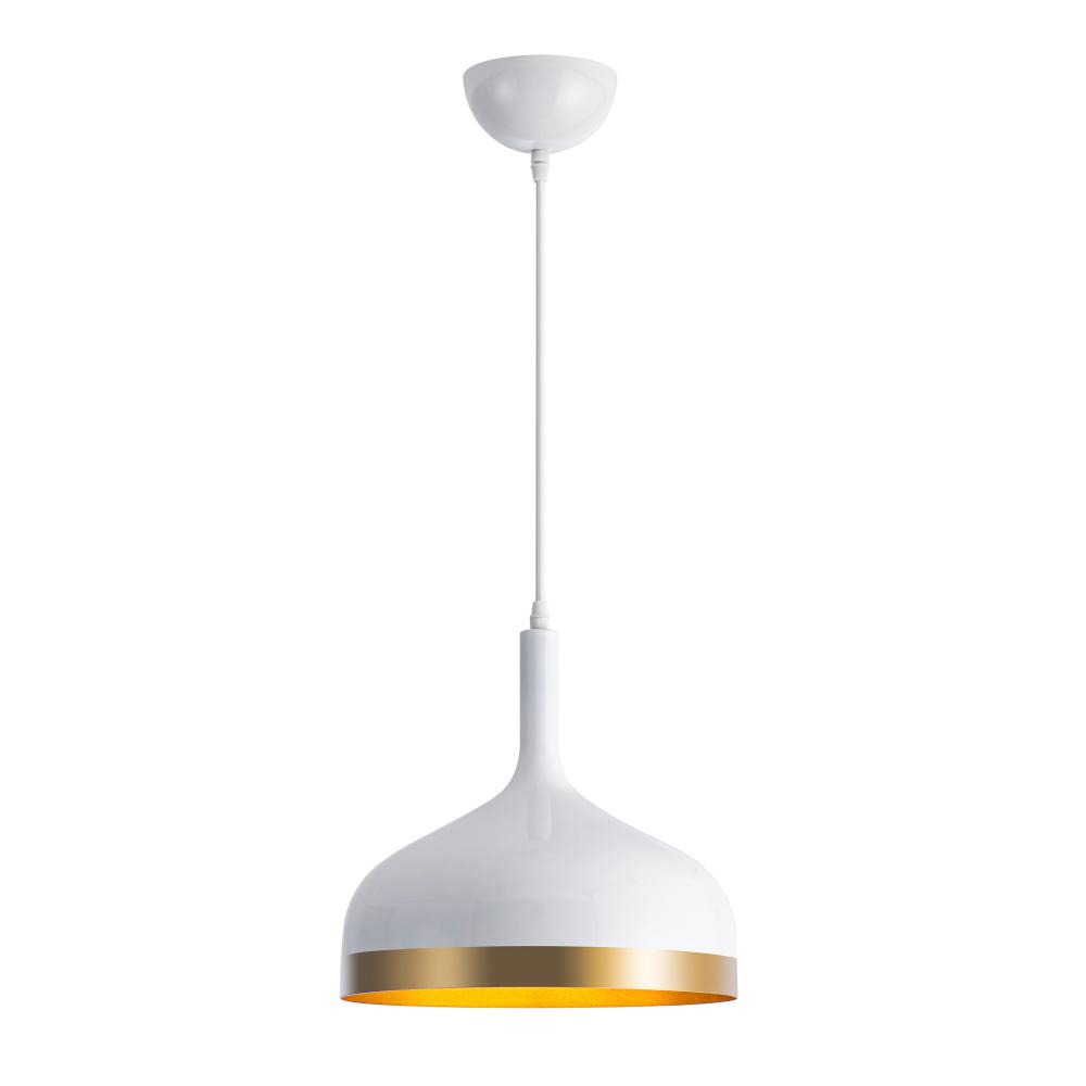 Dash Collection 1-Light Pendant, White & Gold