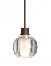 Besa Lighting 1XC-BOCA3CL-BR-L - Besa, Boca 3 Cord Pendant, Clear, Bronze Finish, 1x35W Halogen, 15Ft. Cord