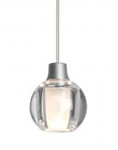 Besa Lighting 1XC-BOCA3CL-SN-L - Besa, Boca 3 Cord Pendant, Clear, Satin Nickel Finish, 1x35W Halogen, 15Ft. Cord