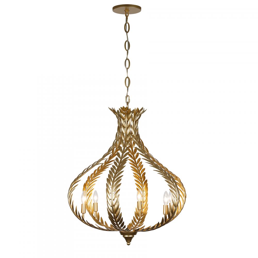 Atlas 6-Light Chandelier in Grecian Gold by Breegan Jane