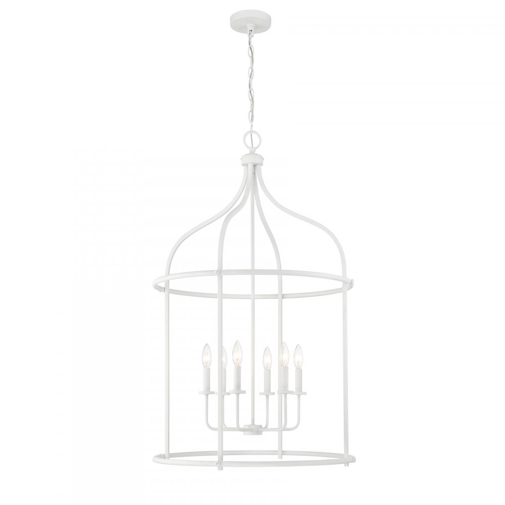 Brookstone 6-Light Pendant in Bisque White