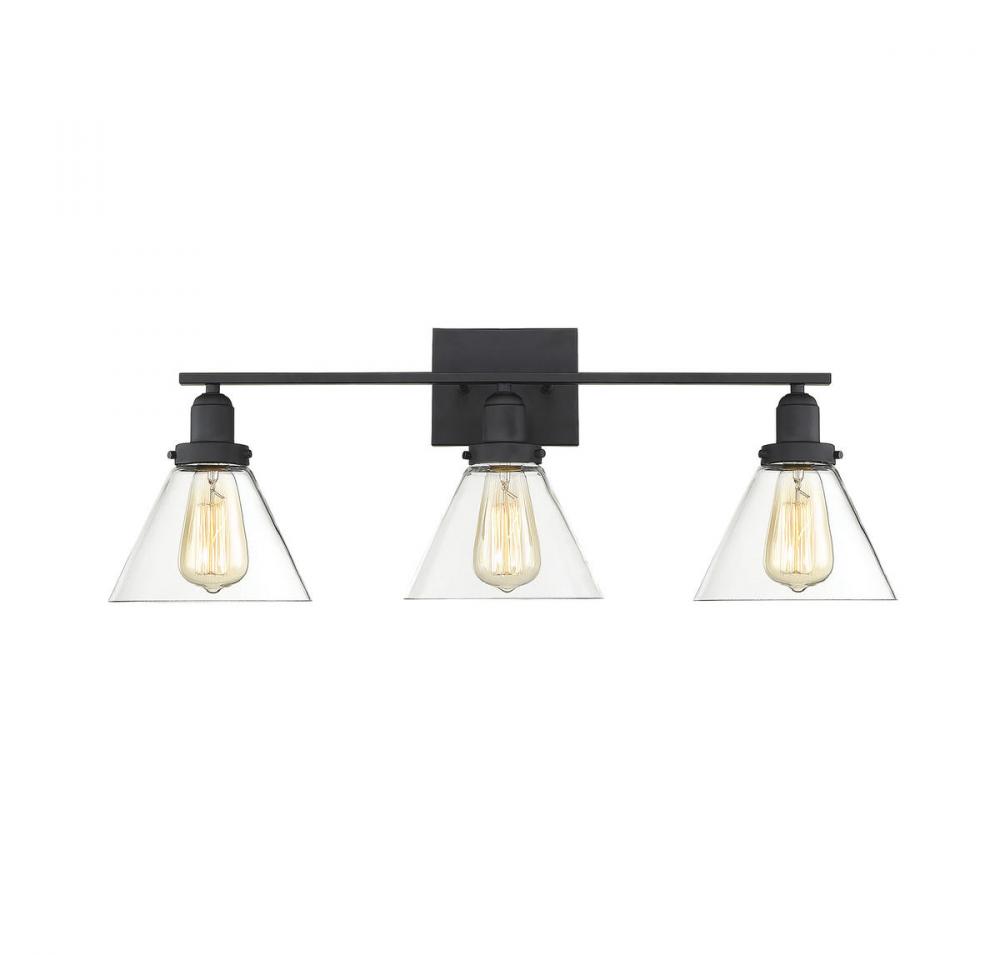 Drake 3-Light Bathroom Vanity Light in Black