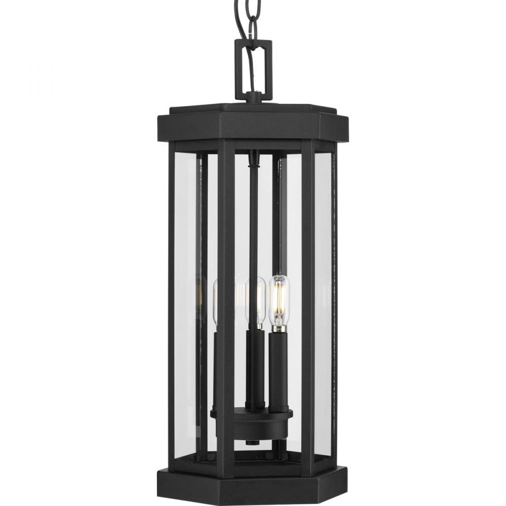 Ramsey Collection Textured Black Modern Farmhouse Outdoor Hanging Lantern