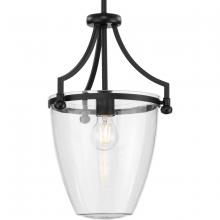 Progress P500360-31M - Parkhurst Collection One-Light New Traditional Matte Black Clear Glass Mini-Pendant Light