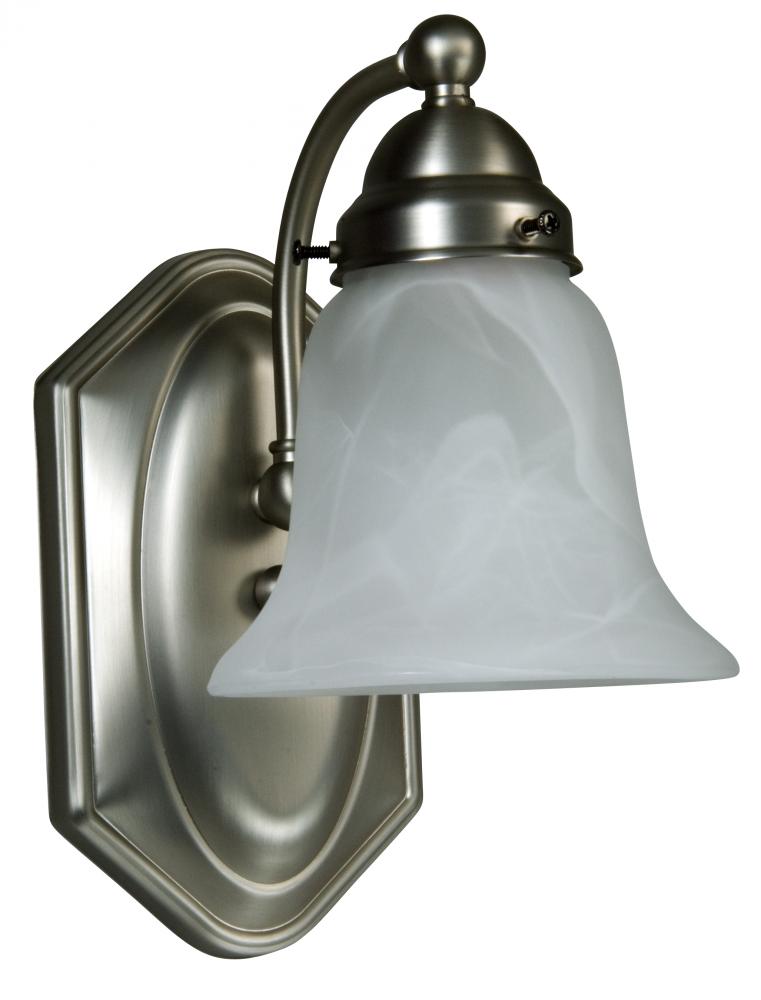 One Light Brushed Nickel Bathroom Sconce