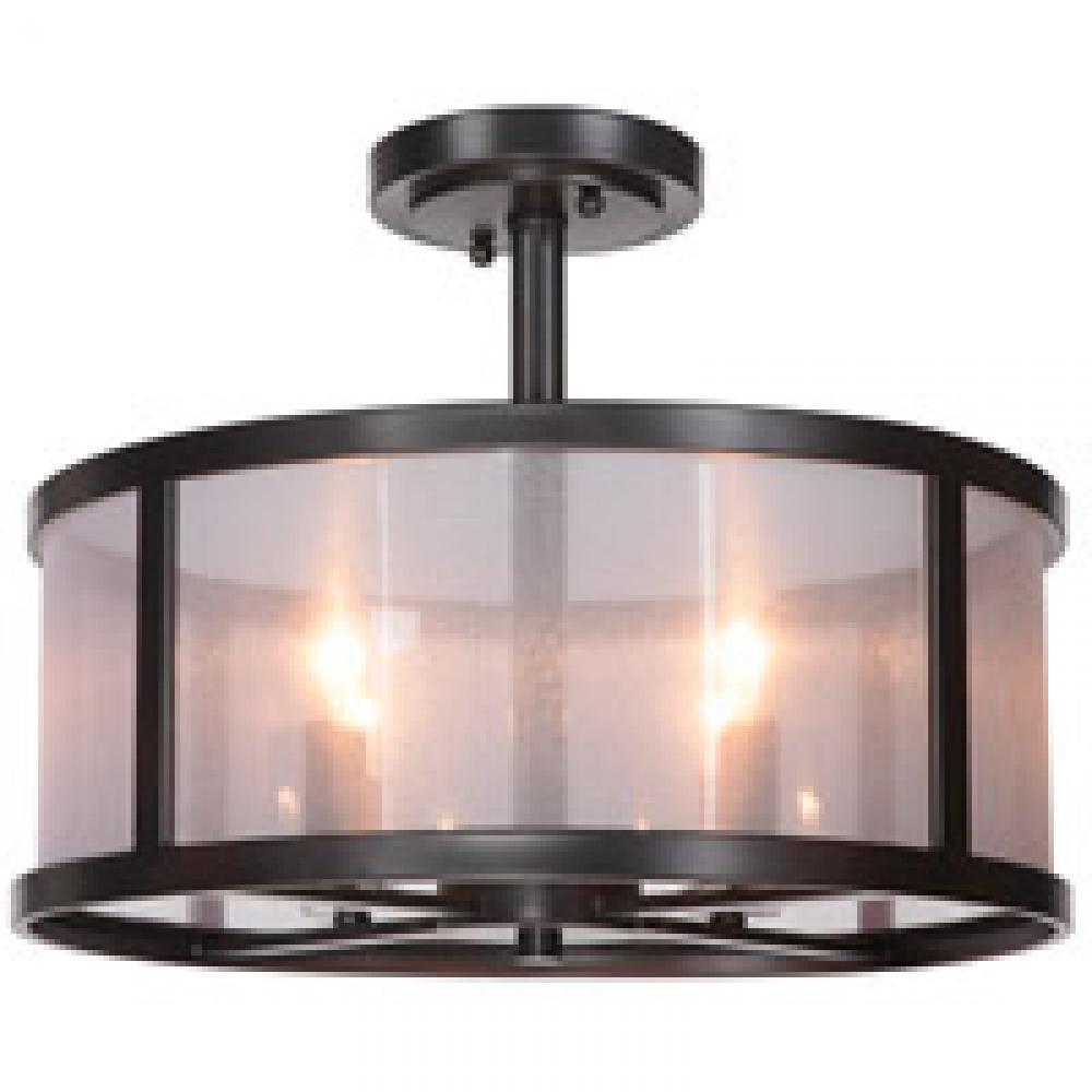 Danbury 4 Light Semi Flush in Matte Black