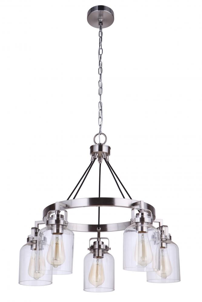 Foxwood 5 Light Chandelier in Brushed Polished Nickel