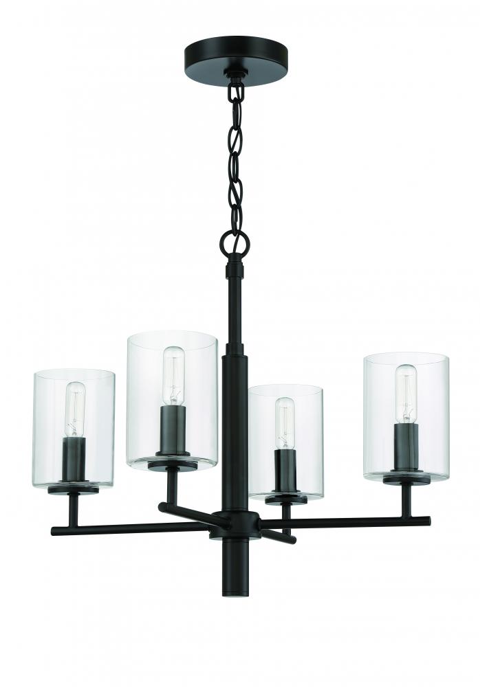 Hailie 4 Light Chandelier in Flat Black