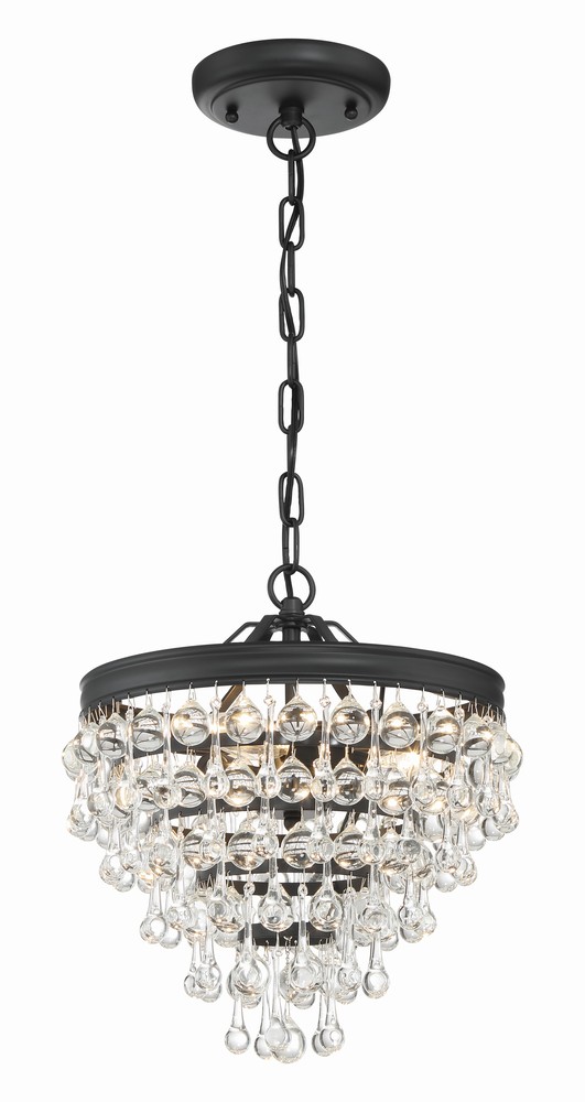 Calypso 3 Light Matte Black Mini Chandelier