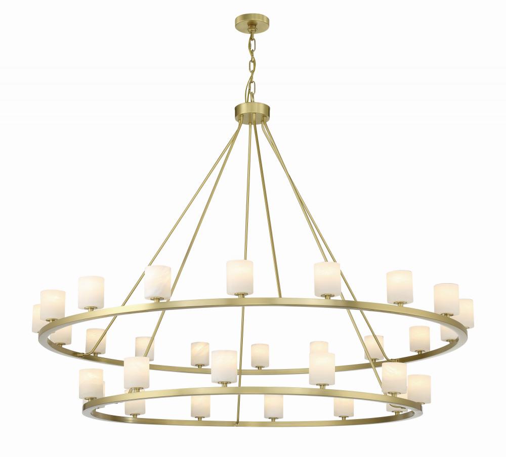 Aragon 30 Light LED Soft Brass Chandelier