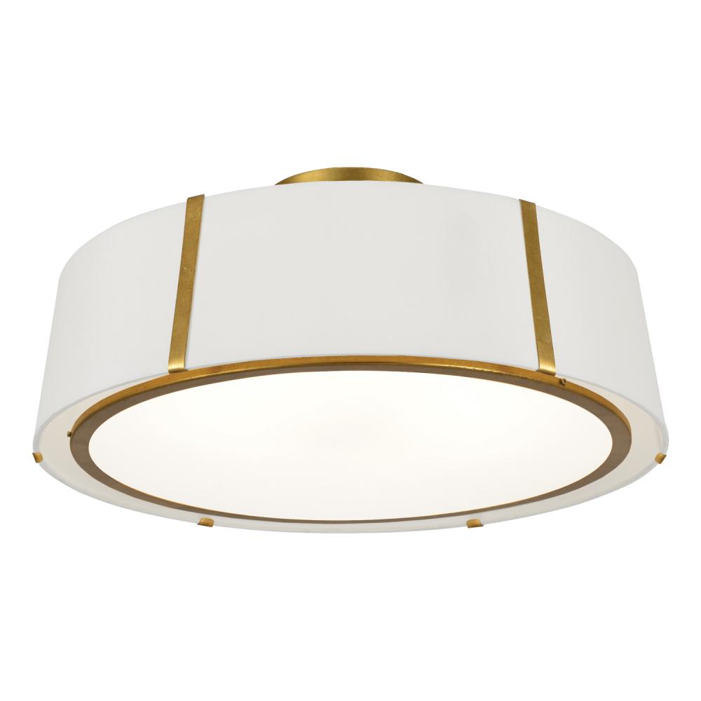 Fulton 6 Light Antique Gold Semi Flush Mount