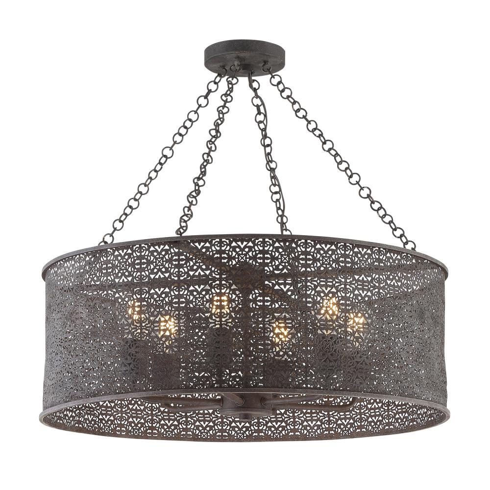 Jasmine 6 Light Forged Bronze Chandelier