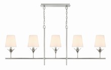 Crystorama 537-SA - Broche 5 Light Antique Silver Linear Chandelier