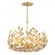 Crystorama 566-GA - Broche 5 Light Antique Gold Chandelier