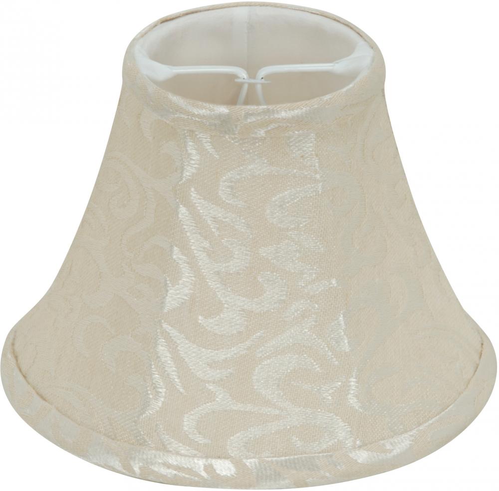 Clip On Shade; Cream Leaf Linen; 3" Top; 6" Bottom; 4-1/2" Side