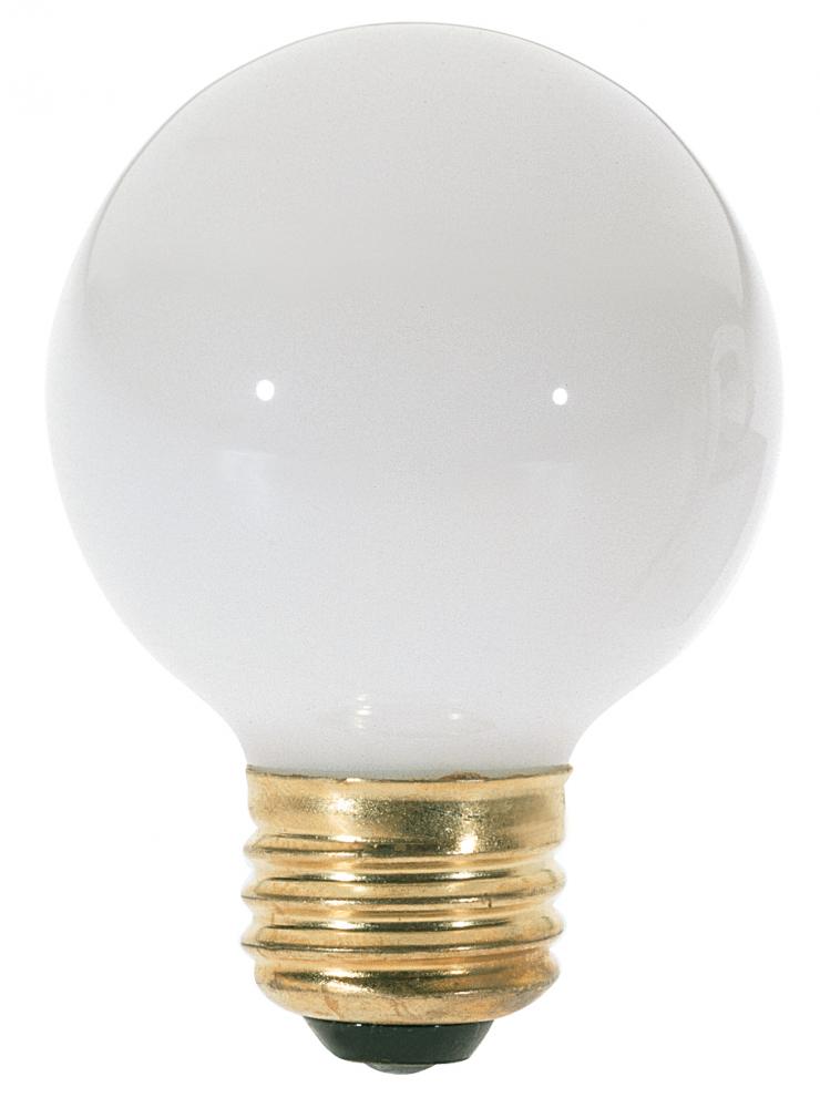 25 Watt G18 1/2 Incandescent; Gloss White; 1500 Average rated hours; 160 Lumens; Medium base; 120