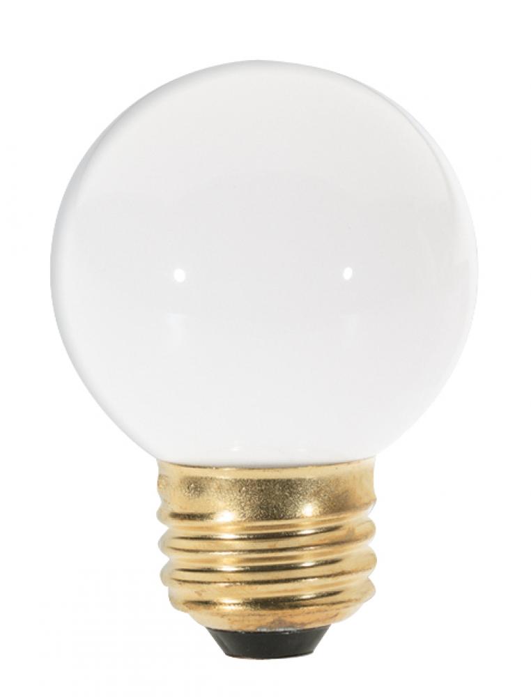 25 Watt G16 1/2 Incandescent; Gloss White; 1500 Average rated hours; 180 Lumens; Medium base; 120