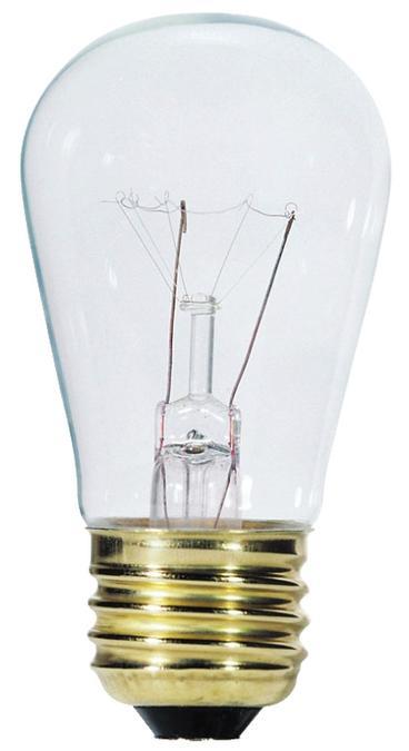 11W S14 Incandescent Clear E26 (Medium) Base, 130 Volt, Box