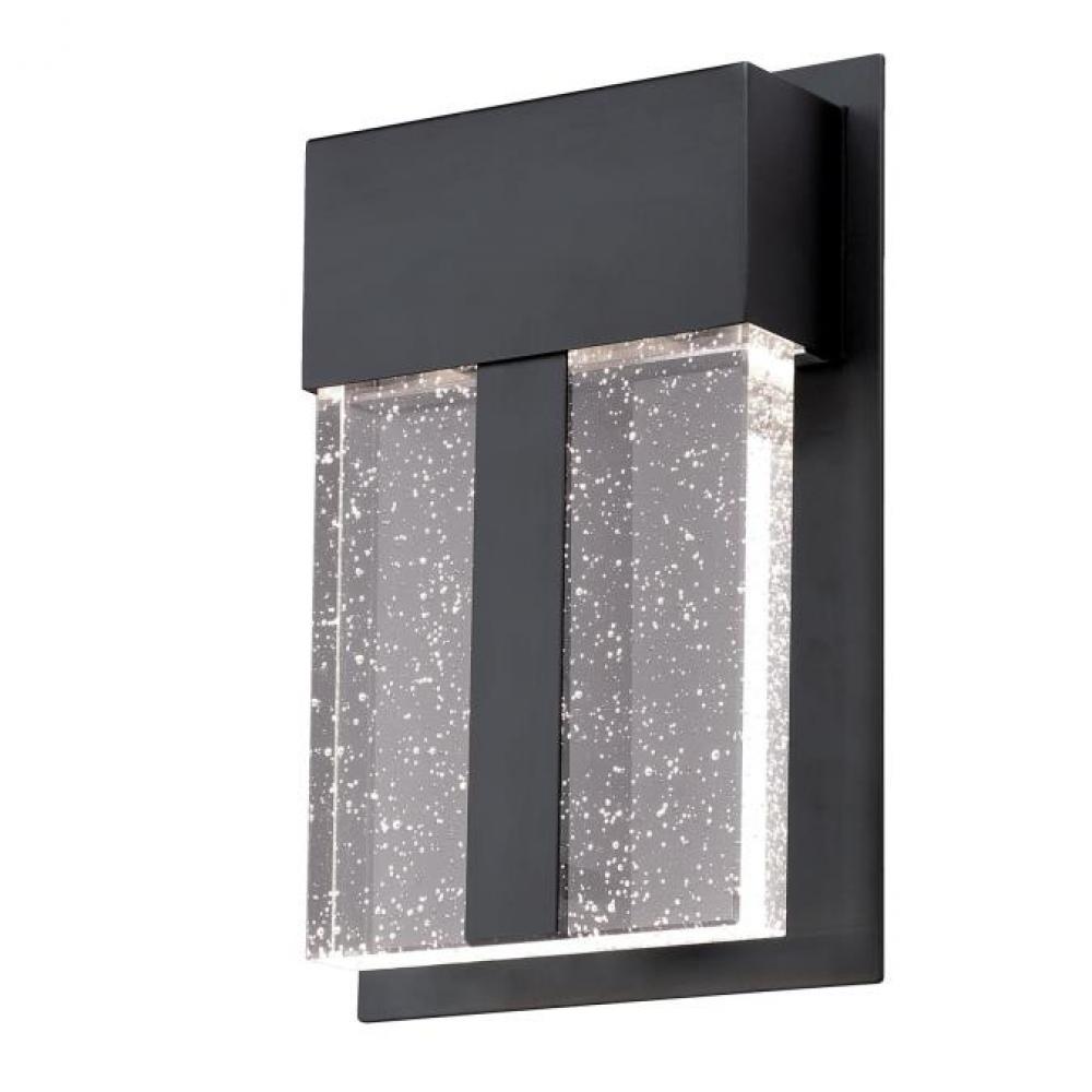 LED Wall Fixture Matte Black Finish Bubble Glass