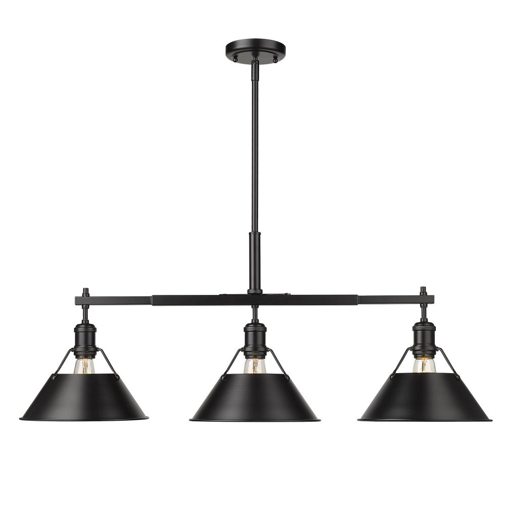 Orwell 3-Light Linear Pendant in Matte Black