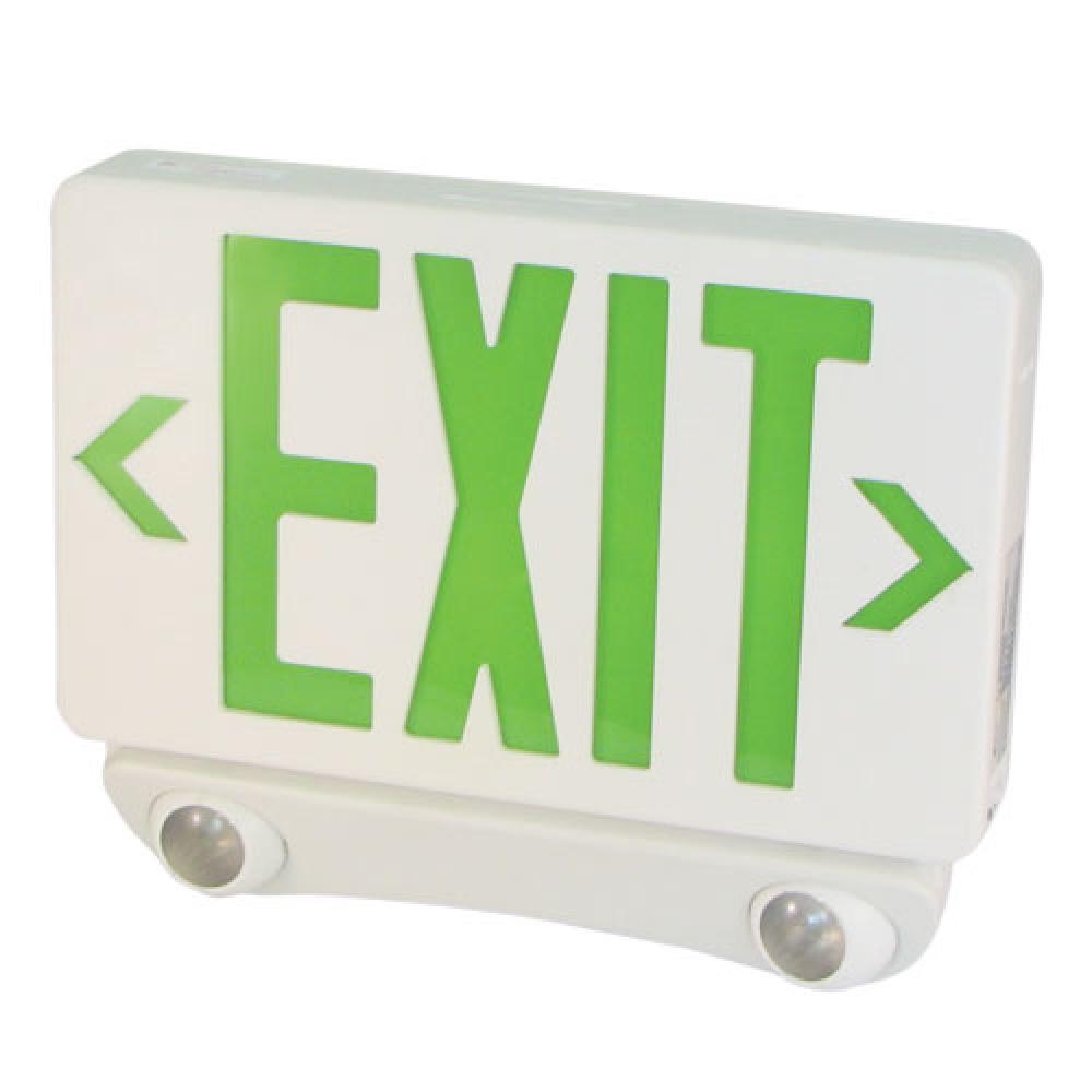 LED COMBO EXIT W/LED HEADS  GREEN