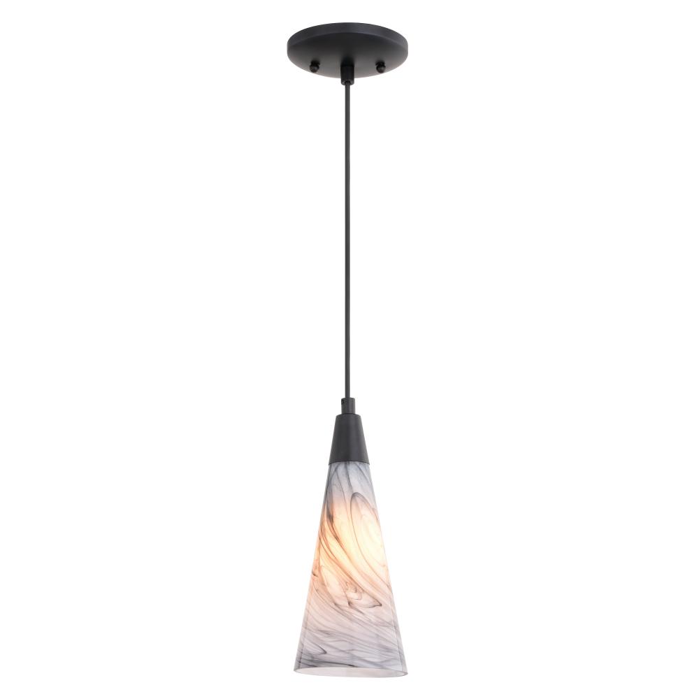 Milano 4.25-in. Mini Pendant Marble Swirl Matte Black