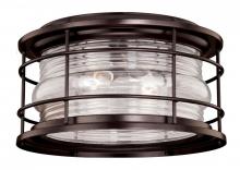 Vaxcel International T0166 - Hyannis 12.63-in Outdoor Flush Mount Ceiling Light Burnished Bronze