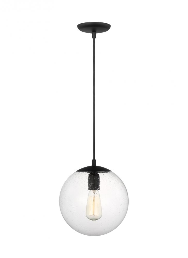 Leo - Hanging Globe Medium One Light Pendant with Clear Seeded Glass