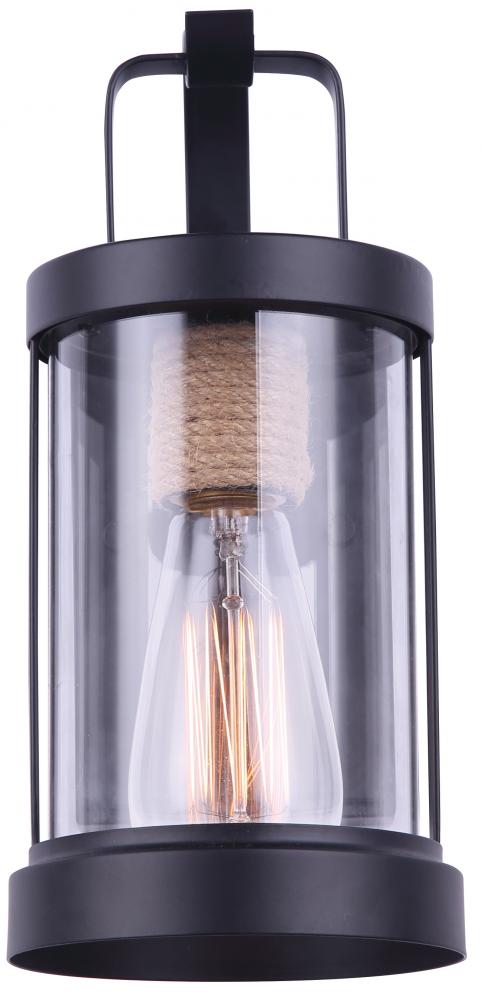 DELANO, MBK/Rope, 1 Lt Outdoor Down Light, Clear Glass, 60W Type A