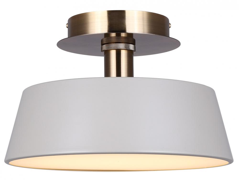 Jessa 12.75 in. 1 Light Integrated LED Matte Gray and Gold Transitional Flush Mount