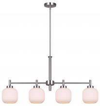 Canarm ICH1200A04BN - 4 Lt Rod Chandelier, Flat Opal Ribbed Glass, 60W Type A