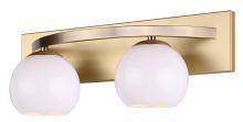 Canarm IVL1169A02GDP - MONROE 6.5 in. 2 Light Gold Vanity with Opal Glass Shade