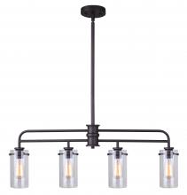 Canarm IPL679A04ORB - ALBANY, 4 Lt Rod Pendant, Clear Glass, 60W Type A, 36 1/4" W x 22 1/4" - 50 1/2" H