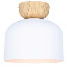 Canarm IFM1152A09WHW - CALEB 9 in. 1-Light 60-Watt Contemporary Matte White Flush Mount with Matte White Metal Shade Shade