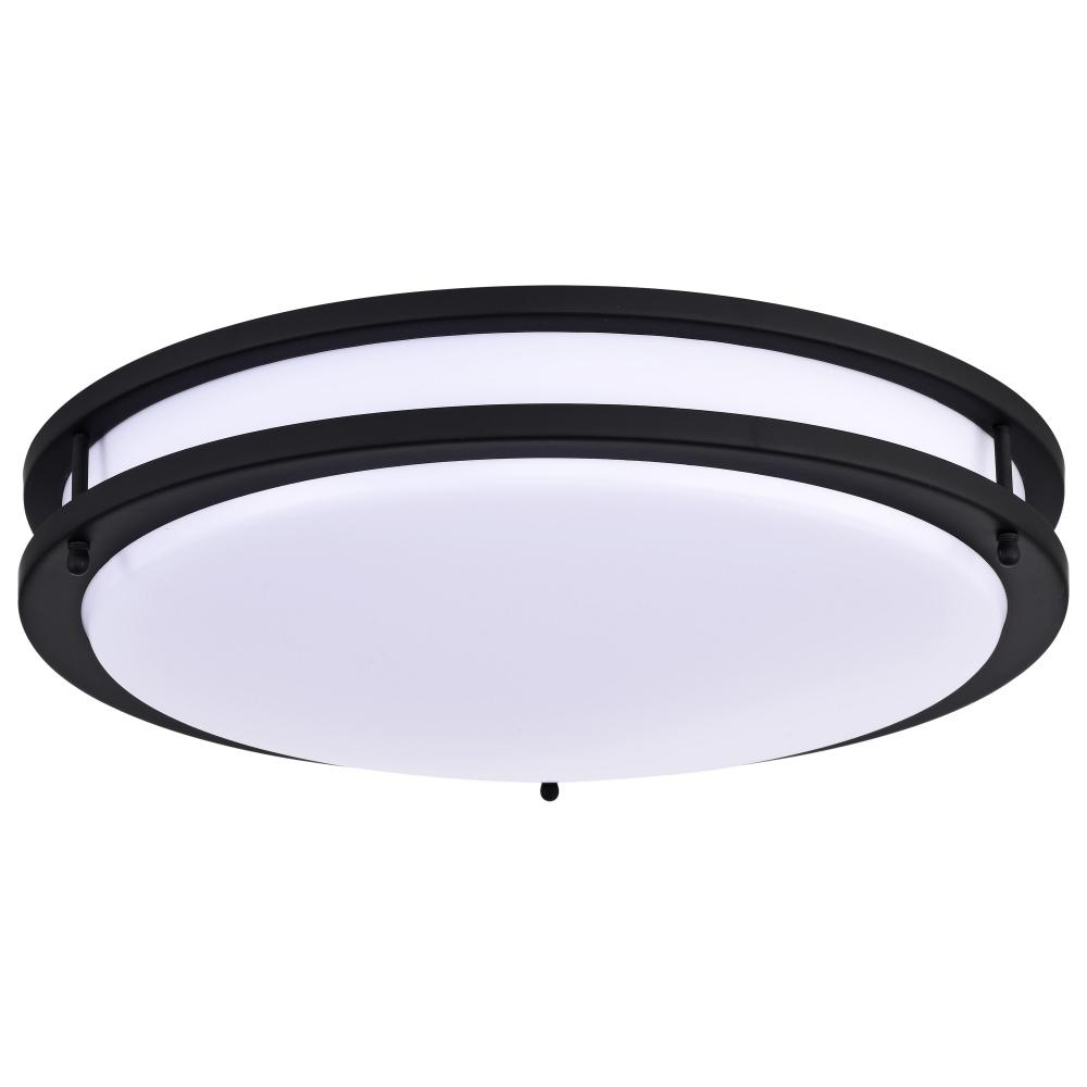 Glamour LED 17 inch; Flush Mount Fixture; Black Finish; CCT Selectable 3K/4K/5K